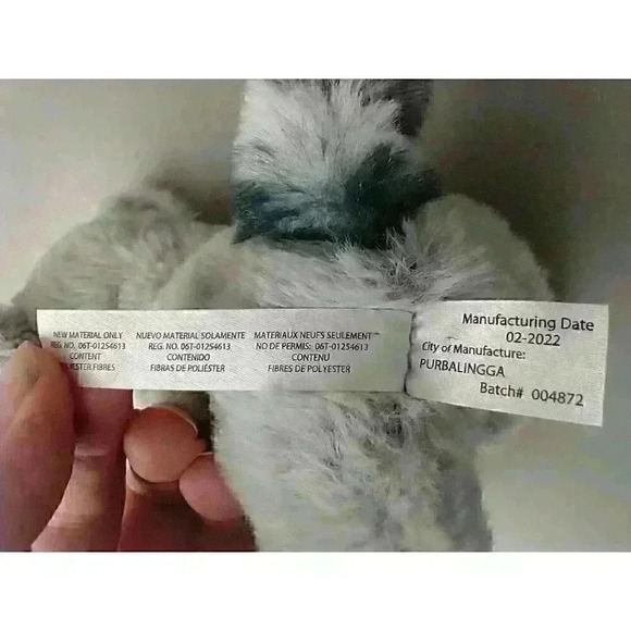 The Petting Zoo Ring Tailed Lemur 11" Stuffed Animal Plush Soft Toy Black Gray - Picture 8 of 10